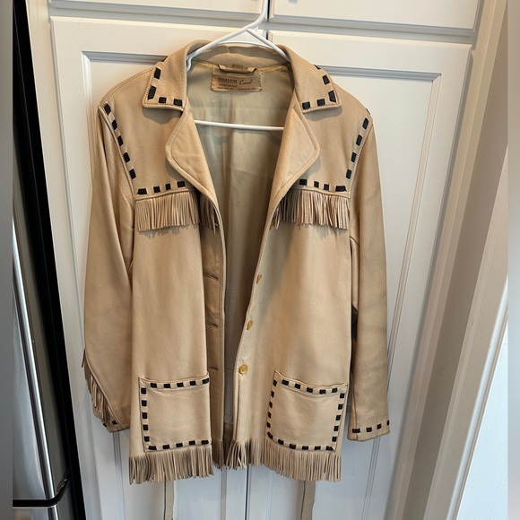 Vintage 1950 Western Fringed Deerskin Leather  Coat Size 8  Berlin Wisconsin - Picture 11 of 16